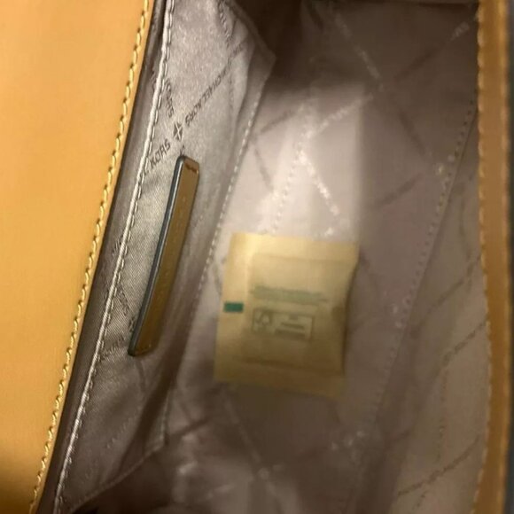 NEW Michael Kors Whitney Medium PVC Flap Chain Shoulder Bag Golden Rod Handbag - Picture 5 of 6